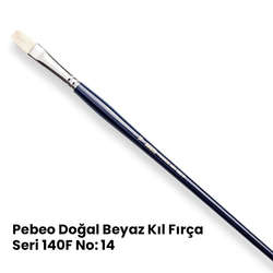 Pebeo - Pebeo 140F Doğal Beyaz Kıl Yağlı Boya-Akrilik Boya Fırçası No 14