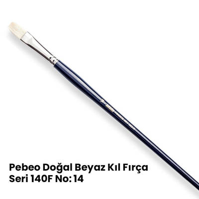 Pebeo 140F Doğal Beyaz Kıl Yağlı Boya-Akrilik Boya Fırçası No 14