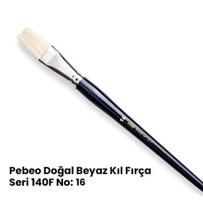 Pebeo 140F Doğal Beyaz Kıl Yağlı Boya-Akrilik Boya Fırçası No 16