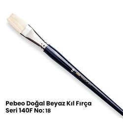 Pebeo - Pebeo 140F Doğal Beyaz Kıl Yağlı Boya-Akrilik Boya Fırçası No 18