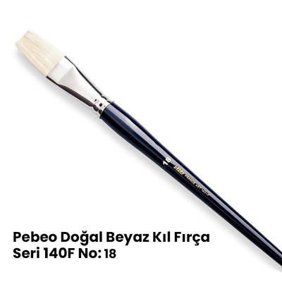 Pebeo 140F Doğal Beyaz Kıl Yağlı Boya-Akrilik Boya Fırçası No 18