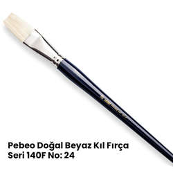 Pebeo - Pebeo 140F Doğal Beyaz Kıl Yağlı Boya-Akrilik Boya Fırçası No 24