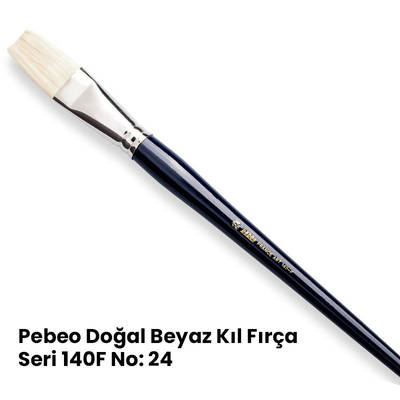 Pebeo 140F Doğal Beyaz Kıl Yağlı Boya-Akrilik Boya Fırçası No 24