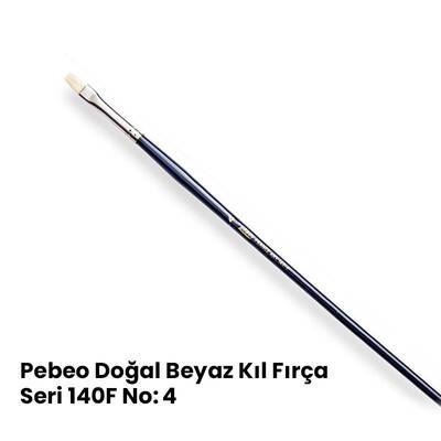 Pebeo 140F Doğal Beyaz Kıl Yağlı Boya-Akrilik Boya Fırçası No 4