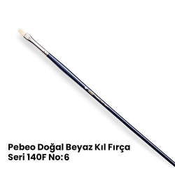 Pebeo - Pebeo 140F Doğal Beyaz Kıl Yağlı Boya-Akrilik Boya Fırçası No 6