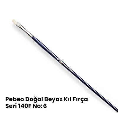 Pebeo 140F Doğal Beyaz Kıl Yağlı Boya-Akrilik Boya Fırçası No 6