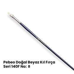 Pebeo - Pebeo 140F Doğal Beyaz Kıl Yağlı Boya-Akrilik Boya Fırçası No 8