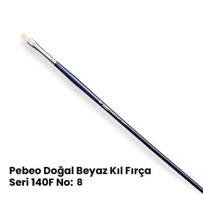 Pebeo 140F Doğal Beyaz Kıl Yağlı Boya-Akrilik Boya Fırçası No 8