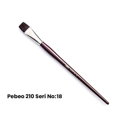 Pebeo 210 Seri Samur Düz Kesik Uçlu Fırça No 18
