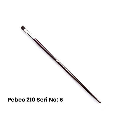 Pebeo 210 Seri Samur Düz Kesik Uçlu Fırça No 6