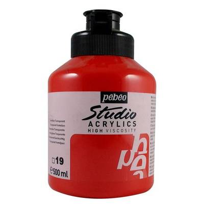 Pebeo Studio Akrilik Boya 500ml No:19 Transparent Vermilion