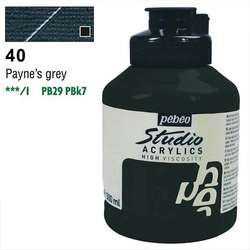 Pebeo - Pebeo Studio Akrilik Boya 500ml No:40 Paynes Grey