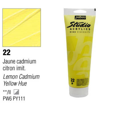 Pebeo Studio Akrilik Boya 22 Lemon Cadmium Yellow Hue 100ml