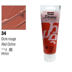 Pebeo - Pebeo Studio Akrilik Boya 34 Red Ochre 100ml