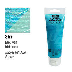 Pebeo - Pebeo Studio Akrilik Boya 357 İridescent Blue Green 100ml