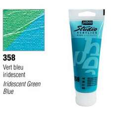 Pebeo - Pebeo Studio Akrilik Boya 358 İridescent Green Blue 100ml