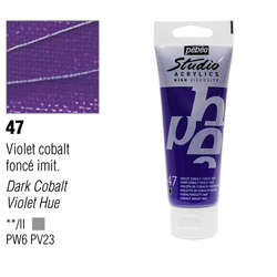 Pebeo - Pebeo Studio Akrilik Boya 47 Dark Cobalt Violet Hue 100ml