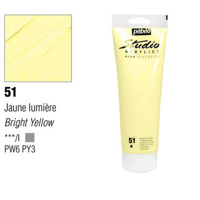 Pebeo Studio Akrilik Boya 51 Jaune Lumiere Bright Yellow 100ml