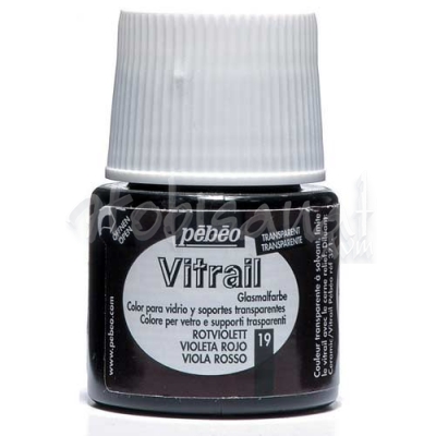 Pebeo Vitrail Şeffaf Cam Boyası 45ml Kırmızı Mor 19