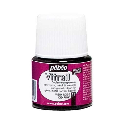 Pebeo - Pebeo Vitrail Şeffaf Cam Boyası 45ml Koyu Pembe 31