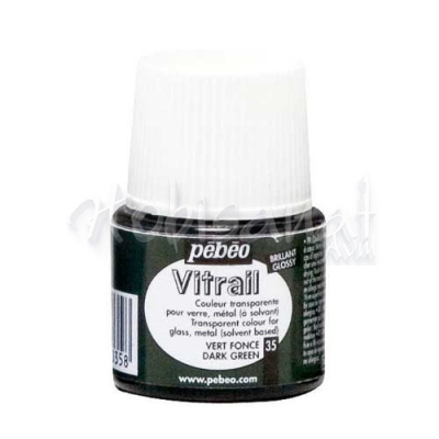 Pebeo Vitrail Şeffaf Cam Boyası 45ml Koyu Yeşil 35