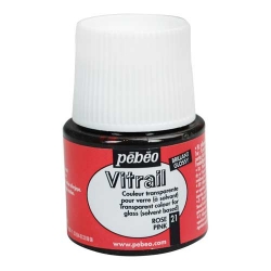 Pebeo - Pebeo Vitrail Şeffaf Cam Boyası 45ml Pembe 21