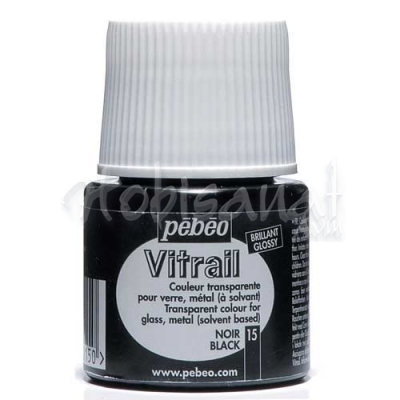 Pebeo Vitrail Şeffaf Cam Boyası 45ml Siyah 15