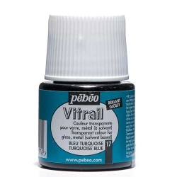 Pebeo - Pebeo Vitrail Şeffaf Cam Boyası 45ml Turkuaz Mavisi 17