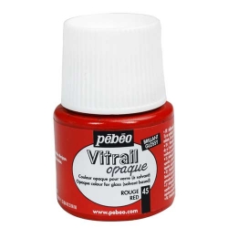 Pebeo - Pebeo Vitrail Opak Cam Boyası 45ml Kırmızı 45