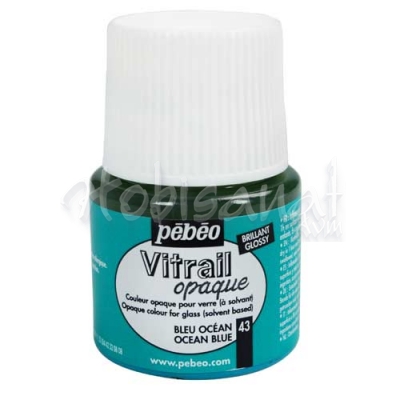 Pebeo Vitrail Opak Cam Boyası 45ml Okyanus Mavisi 43