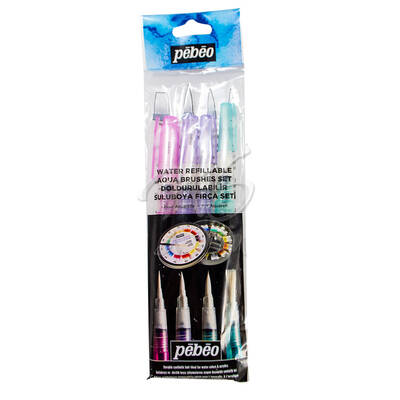 Pebeo Water Brush Pen Doldurulabilir Sulu Boya Fırça Seti 4lü