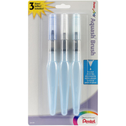 Pentel - Pentel Su Hazneli Fırça Kalem Aquash Brush 3lü Kod: XFRH/3-BFM