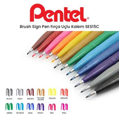 Pentel Brush Sign Pen Fırça Uçlu Kalem
