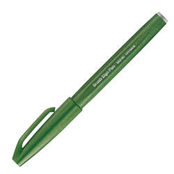 Pentel - Pentel Brush Sign Pen Fırça Uçlu Kalem Olive Green