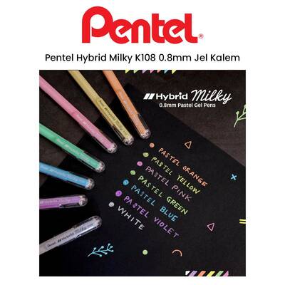 Pentel Hybrid Milky K108 0.8mm Jel Kalem - 1