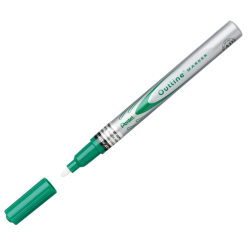 Pentel - Pentel Outline Kontür Markörü Metalik Kalem Yeşil - Gümüş