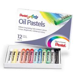 Pentel - Pentel Yağlı Oil Pastel 12 Renk