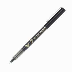 Pilot - Pilot V7 Hi-Tecpoint İğne Uçlu Roller Kalem 0.7 Siyah