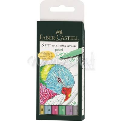 Faber Castell 6 Pitt Artist Pen Fırça Uçlu Kalem Pastel Tones