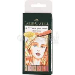 Faber Castell - Faber Castell 6 Pitt Artist Pen Fırça Uçlu Kalem Skin Tones