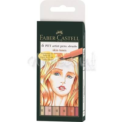 Faber Castell 6 Pitt Artist Pen Fırça Uçlu Kalem Skin Tones