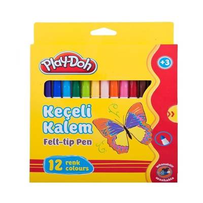 Play-Doh 12 Renk Keçeli Kalem Karton Kutu 5mm KE007