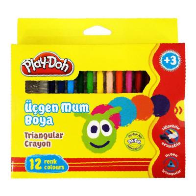 Play-Doh 12 Renk Üçgen Mum Boya CR008