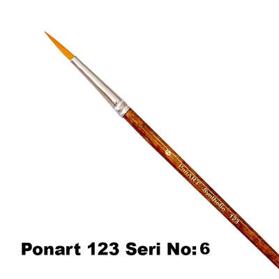 Ponart 123 Seri Sentetik Yuvarlak Uçlu Fırça No 6