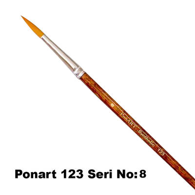 Ponart 123 Seri Sentetik Yuvarlak Uçlu Fırça No 8