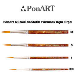 Ponart - Ponart 123 Seri Sentetik Yuvarlak Uçlu Fırça