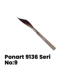 Ponart - Ponart 9136 Seri Samur Seramik ve Porselen Fırçası No 9