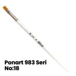 Ponart - Ponart 983 Seri Düz Kesik Uçlu Fırça No 18