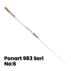 Ponart - Ponart 983 Seri Düz Kesik Uçlu Fırça No 6