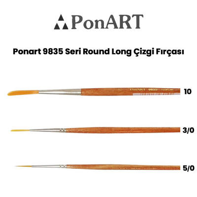 Ponart 9835 Seri Round Long Liner Fırça
